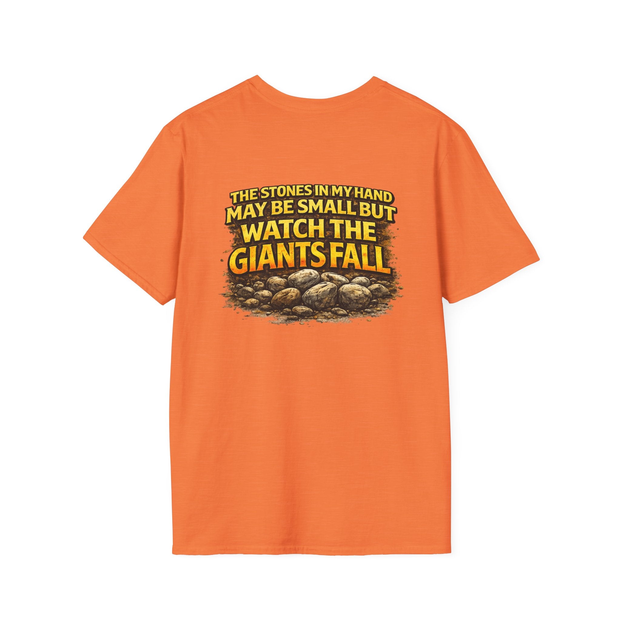 Inspirational Christian T-Shirt — "The Stones in My Hand" Faith Graphic