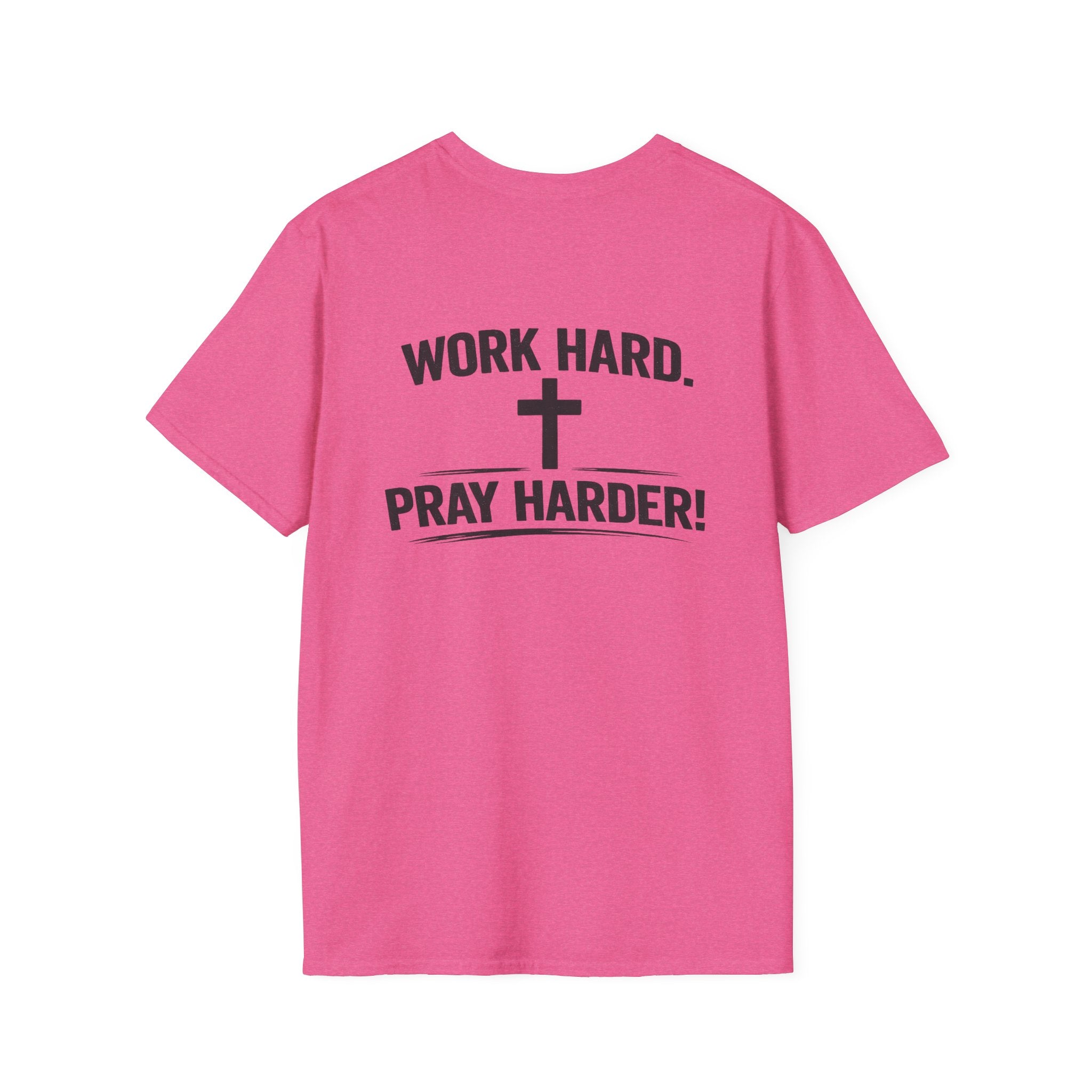 Work Hard Pray Harder T-Shirt — Christian Faith Shirt with Cross (Hilltop)