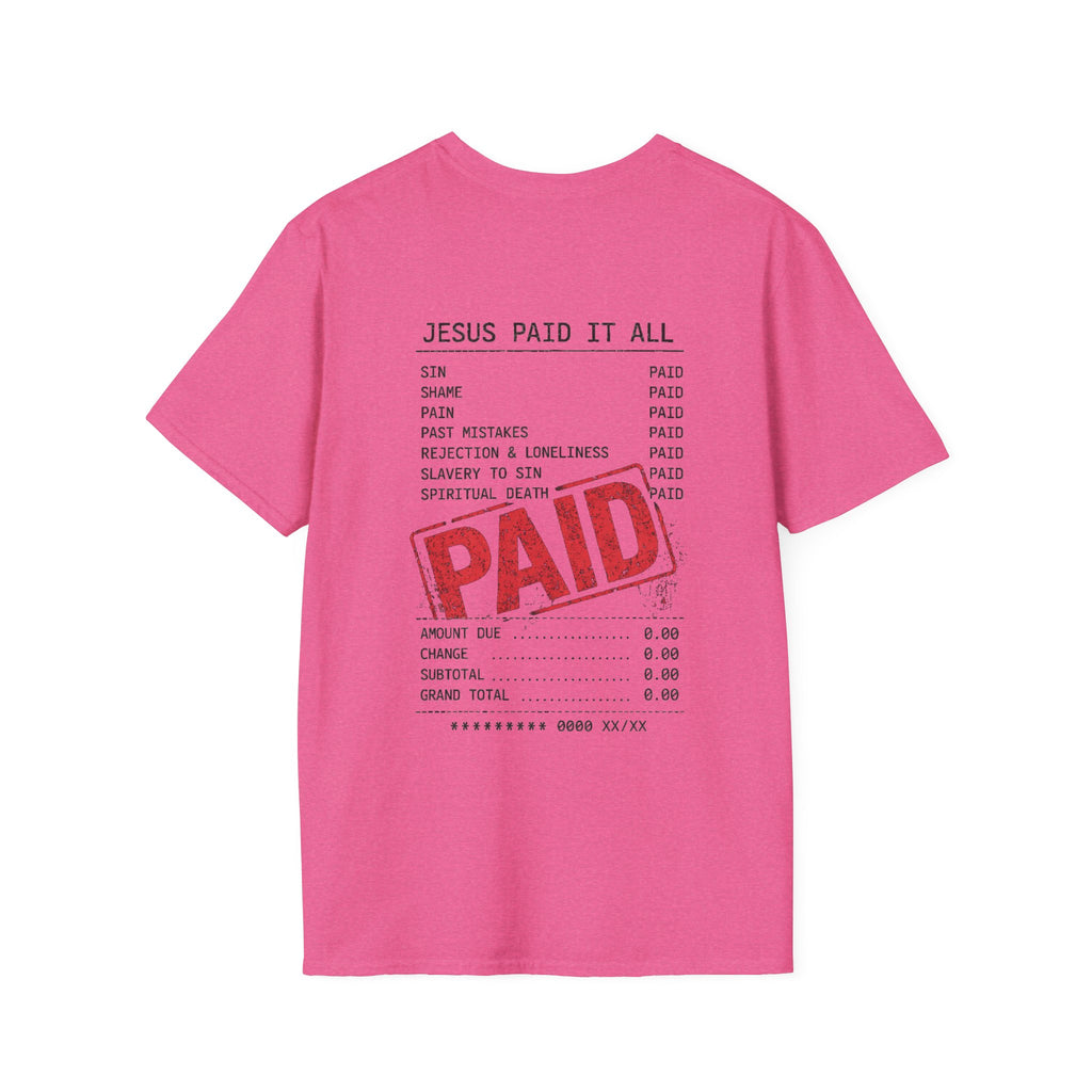 Paid — Christian T-Shirt ("Jesus Paid It All" Receipt Design)