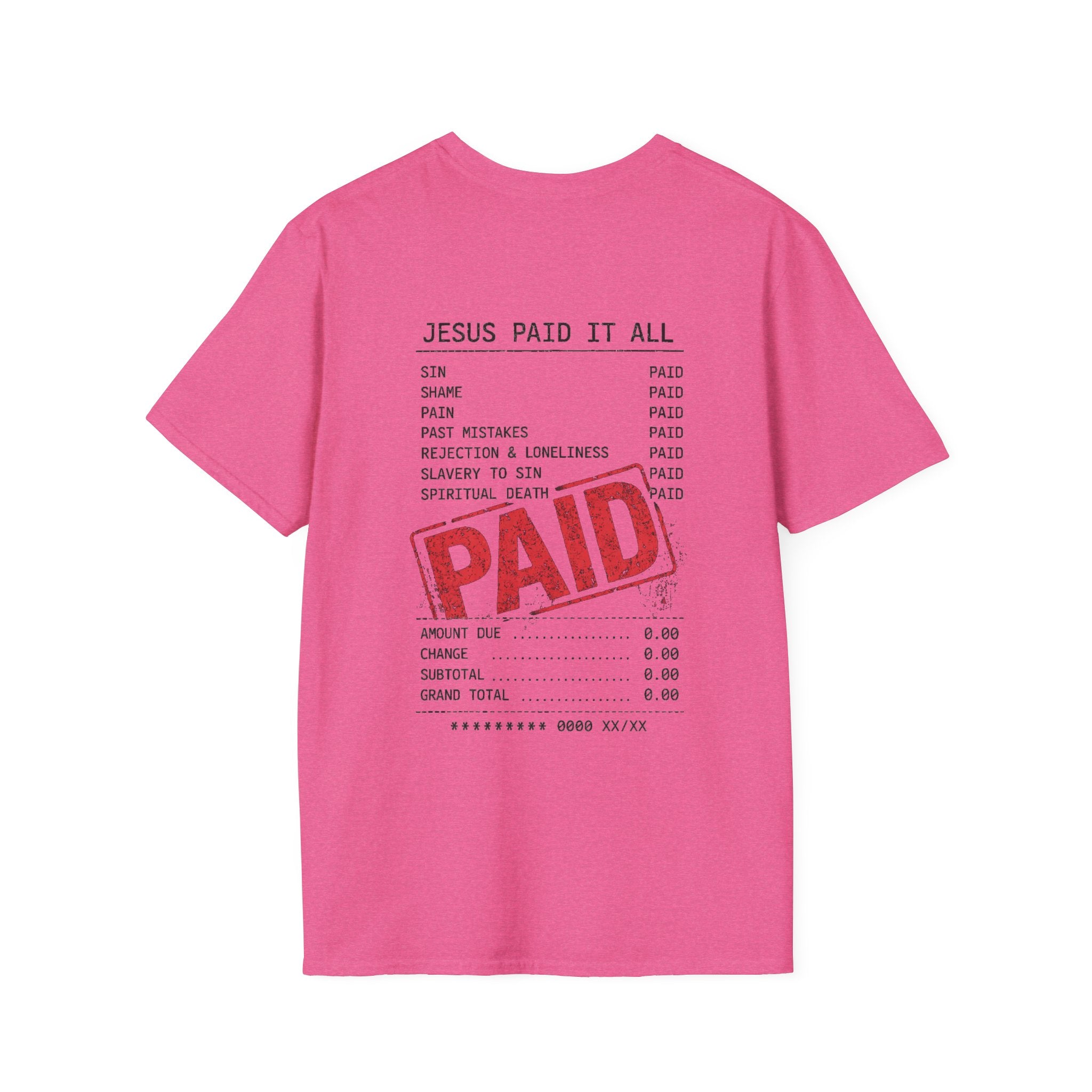 Paid — Christian T-Shirt ("Jesus Paid It All" Receipt Design)