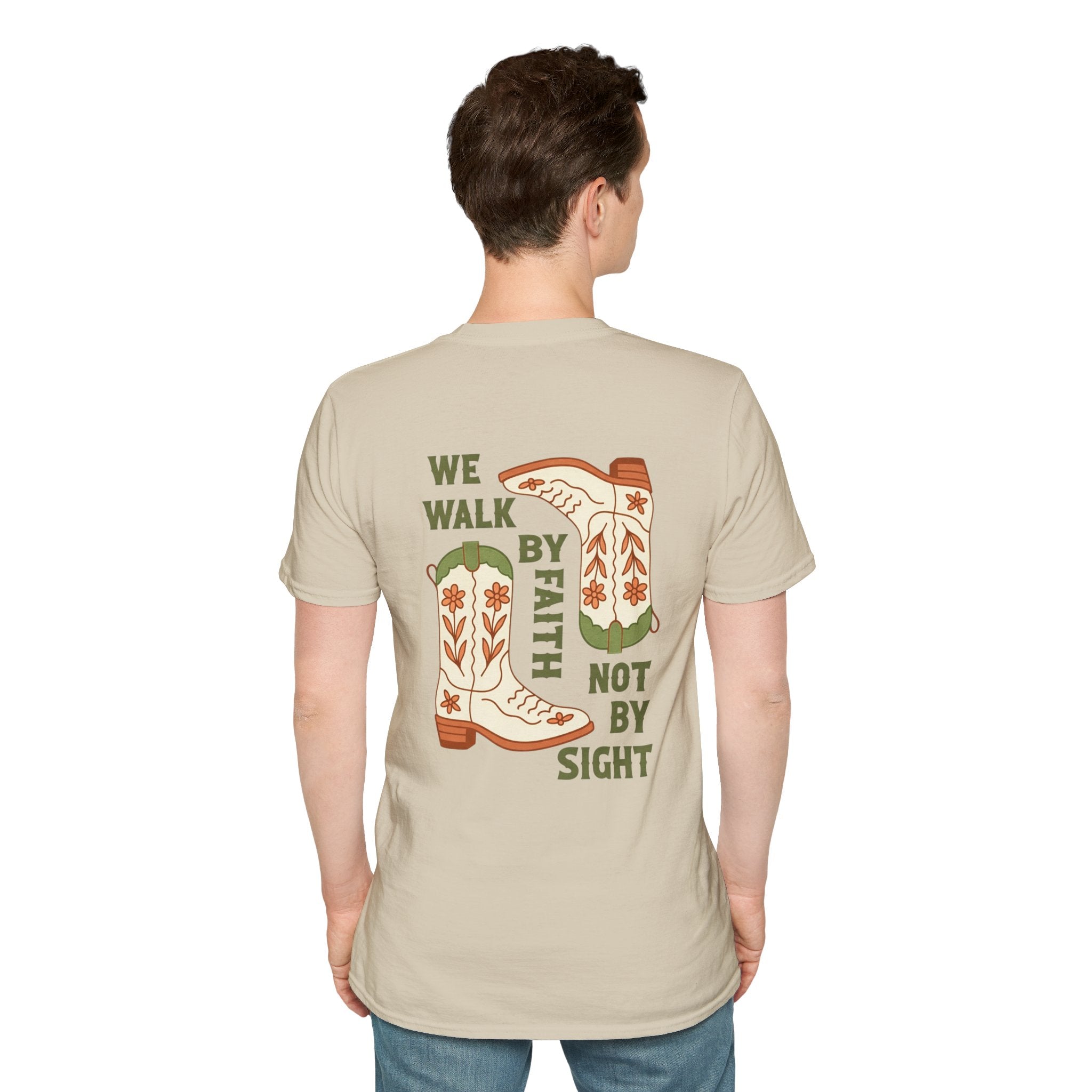 Walk By Faith T-Shirt — Christian Cowboy Boots Graphic Tee
