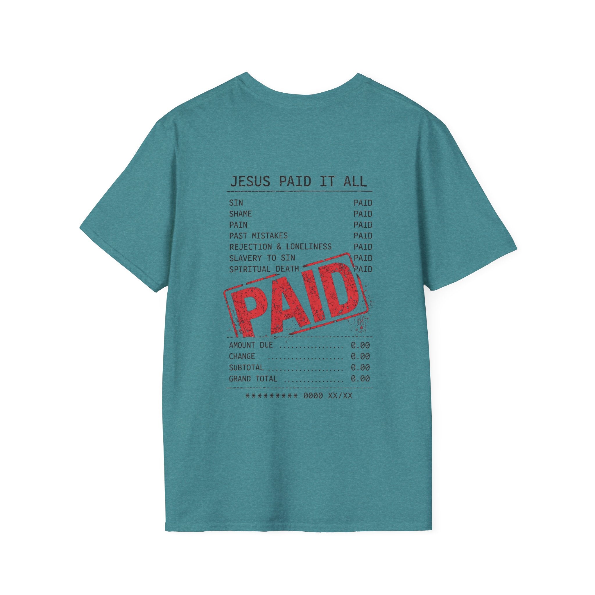 Paid — Christian T-Shirt ("Jesus Paid It All" Receipt Design)