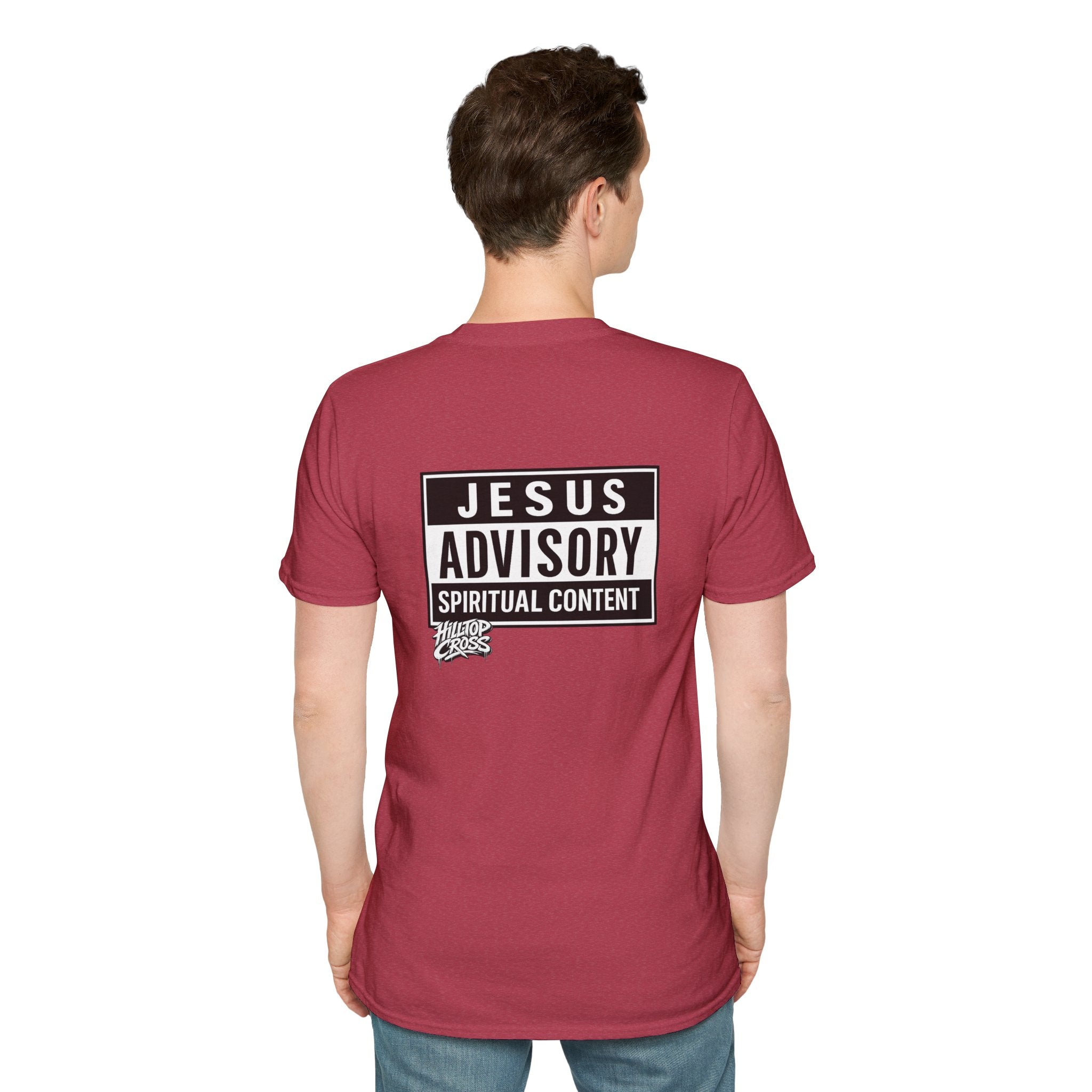 Christian T-Shirt — "Jesus Advisory: Spiritual Content" Graphic Tee