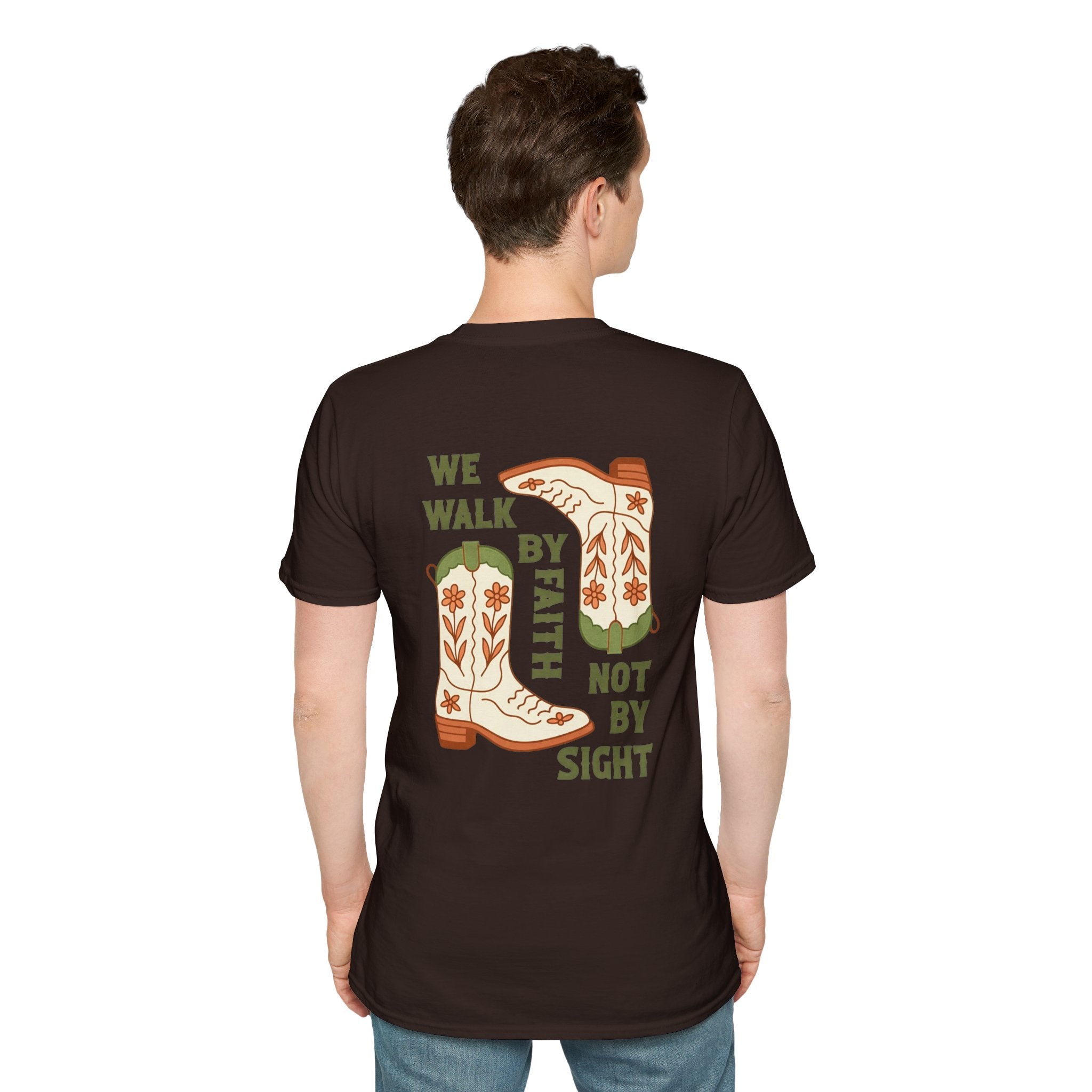 Walk By Faith T-Shirt — Christian Cowboy Boots Graphic Tee